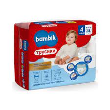 Bambik Підгузки-трусики дитячі одноразові (4) 9-15кг, 36 шт/уп
